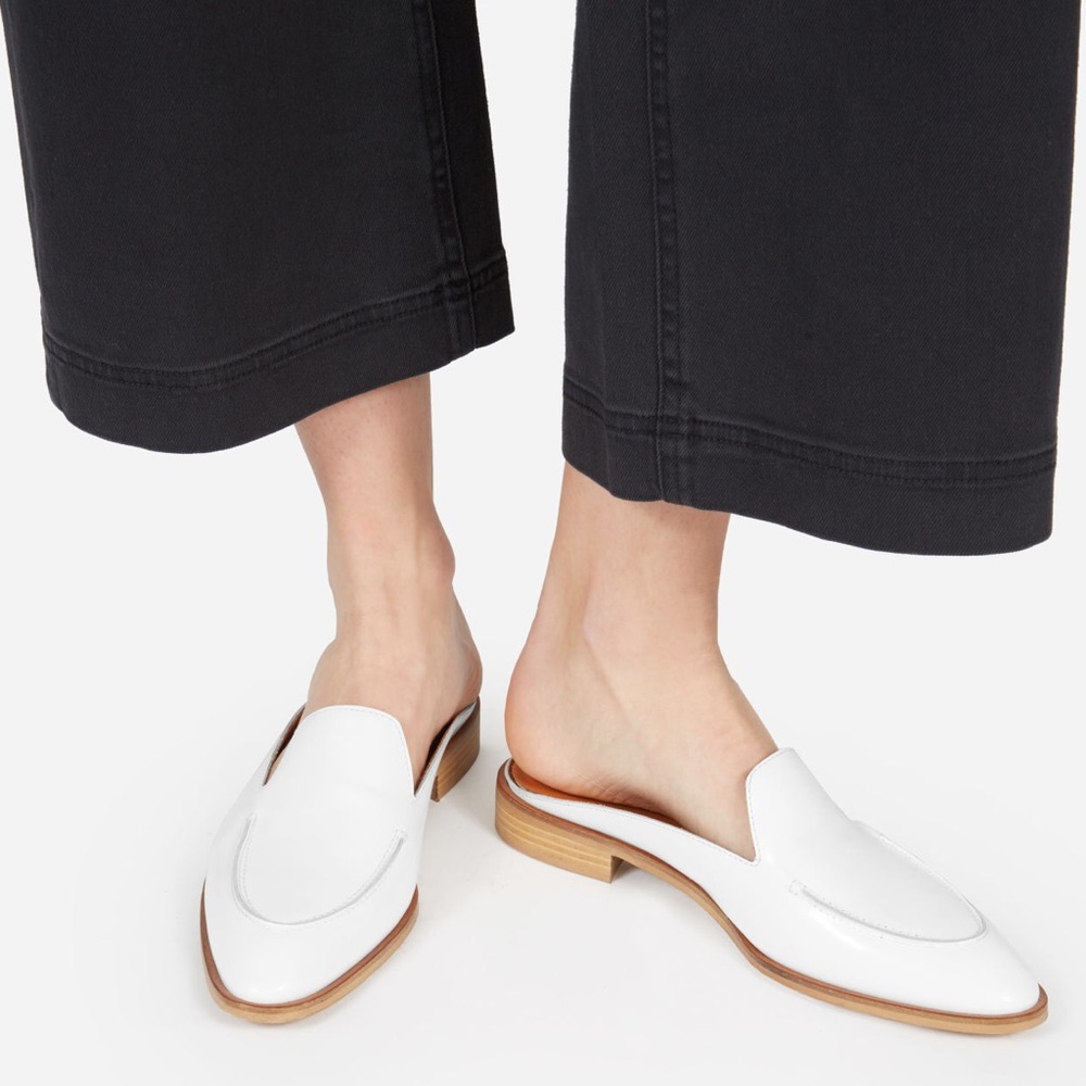 Everlane white leather loafers